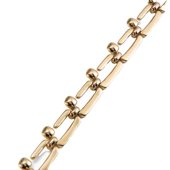 Золотой браслет женский из звеньев в виде изогнутых гвоздей UNOde50 Unusual, изображение 3