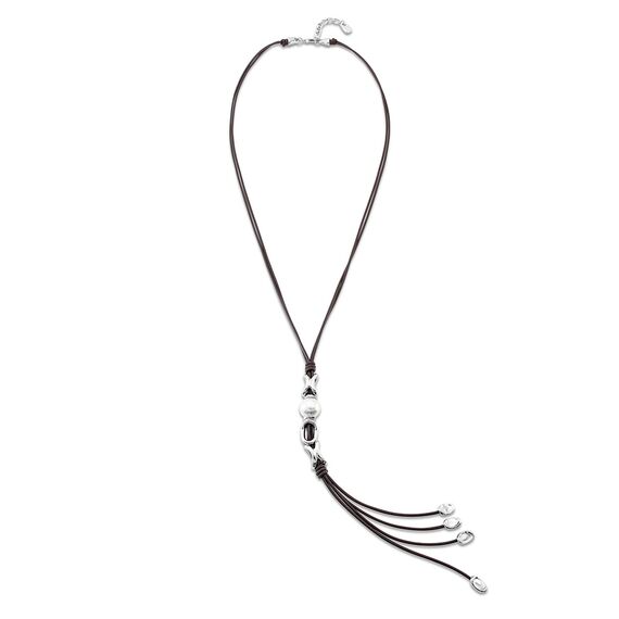 Женское ожерелье из натуральной кожи с жемчугом UNOde50 Bond