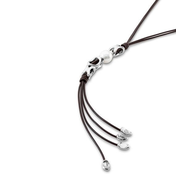 Женское ожерелье из натуральной кожи с жемчугом UNOde50 Bond, изображение 3