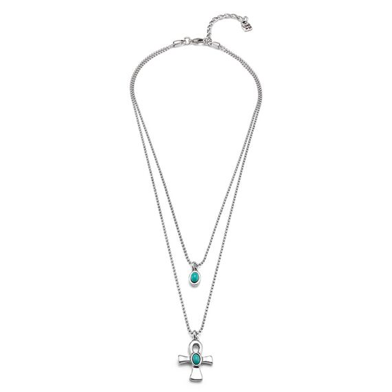 Серебряное колье двойное с муранским стеклом UNOde50 Beliefs