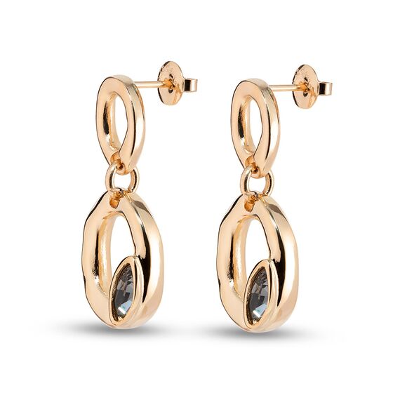 Золотые серьги женские с кристаллом Сваровски UNOde50 Together, изображение 2