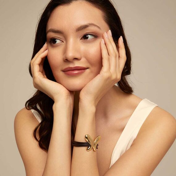 Кожаный браслет женский с золотом Бабочка UNOde50 Butterfly Effect, изображение 7