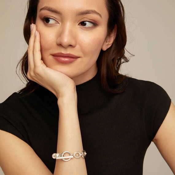 Серебряный браслет с комбинированными звеньями UNOde50 Pearl & Match, Размер (мм): 165, изображение 4