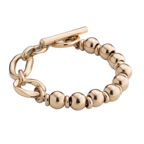 Золотой браслет женский с комбинированными звеньями UNOde50 Cheerful, Размер (мм): 155, изображение 2