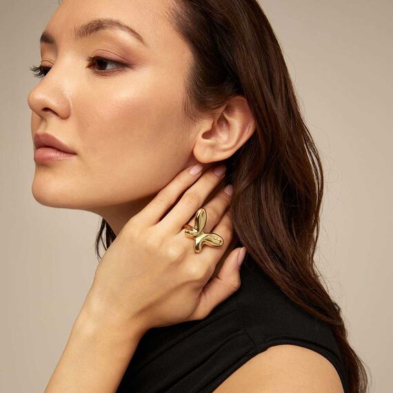 Золотое кольцо женское Бабочка малая UNOde50 Butterfly Effect, Размер (мм): 18,3-18,7, изображение 4
