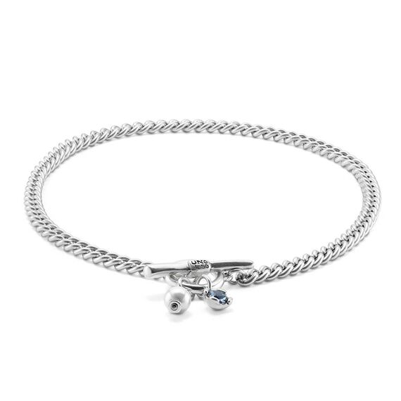 Женское ожерелье серебряное с жемчугом и кристаллом Сваровски UNOde50 Two Expearltional, изображение 2