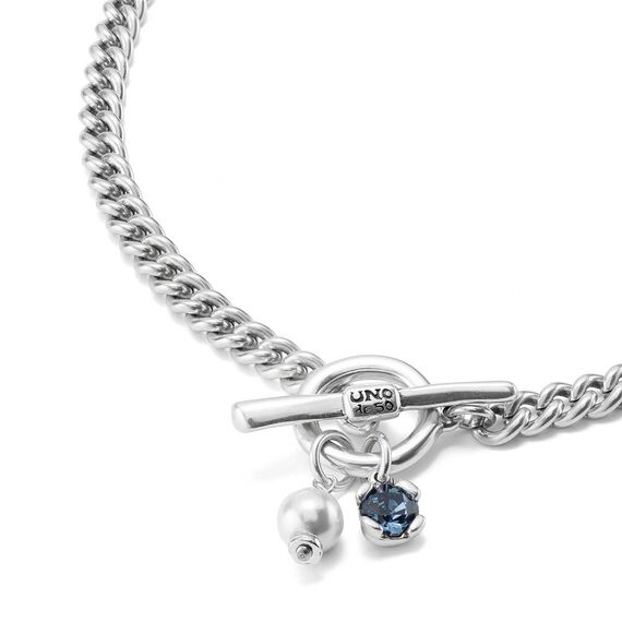 Женское ожерелье серебряное с жемчугом и кристаллом Сваровски UNOde50 Two Expearltional, изображение 3