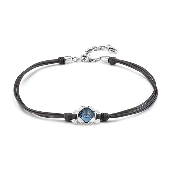 Кожаное ожерелье с серебром и кристаллом Сваровски UNOde50 Eyeful, изображение 2