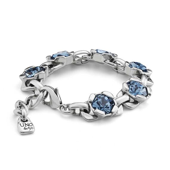 Серебряный браслет женский с кристаллами Сваровски UNOde50, изображение 2