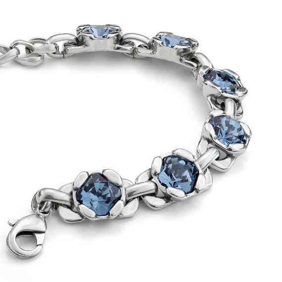 Серебряный браслет женский с кристаллами Сваровски UNOde50, изображение 3