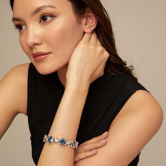 Серебряный браслет женский с кристаллами Сваровски UNOde50, изображение 4