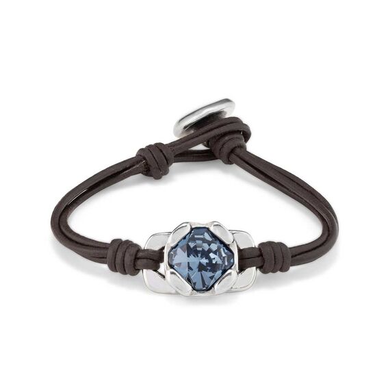 Браслет кожаный женский с кристаллом Сваровски UNOde50 Eyeful