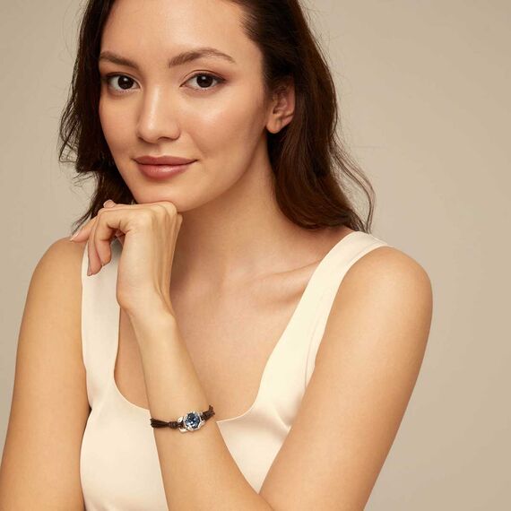 Браслет кожаный женский с кристаллом Сваровски UNOde50 Eyeful, изображение 5