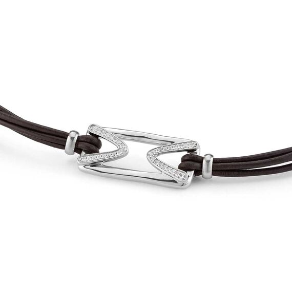 Кожаный браслет женский с серебром и топазами UNOde50 The One Topaz, изображение 3