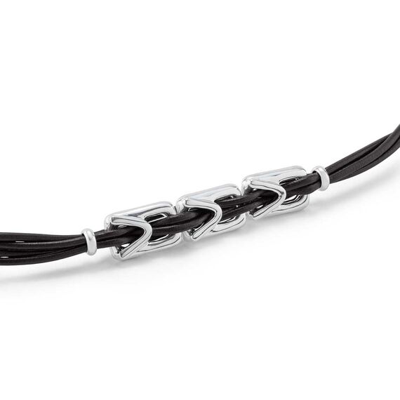 Кожаный браслет на руку женский с серебряными деталями UNOde50 Daring, Размер (мм): 175, изображение 3