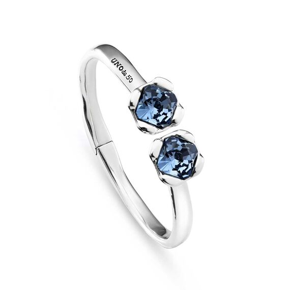 Серебряный браслет женский с кристаллами Сваровски UNOde50 Aura Blue, Размер (мм): 155, изображение 2