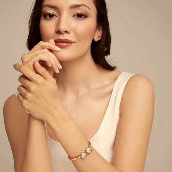 Золотой браслет с кристаллами Сваровски Aura Pink, Размер (мм): 155, изображение 5