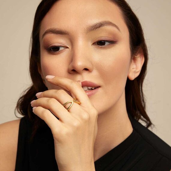 Золотое кольцо женское открытое UNOde50 Stand out, Размер (мм): 17,3-17,7, изображение 3