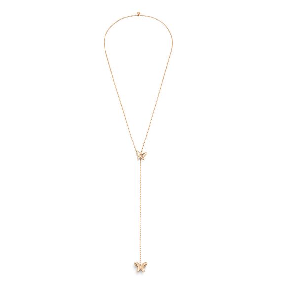 Золотое колье женское длинное Бабочки UNOde50 Volare