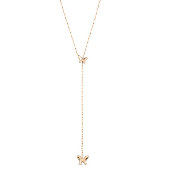 Золотое колье женское длинное Бабочки UNOde50 Volare, изображение 2