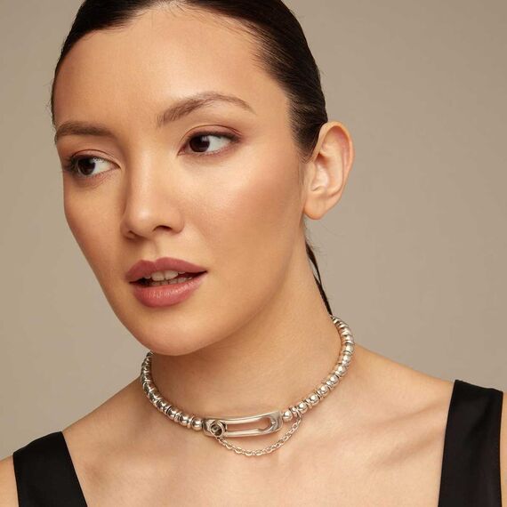 Серебряное ожерелье женское с кристаллом Сваровски UNOde50 On my Own, изображение 4