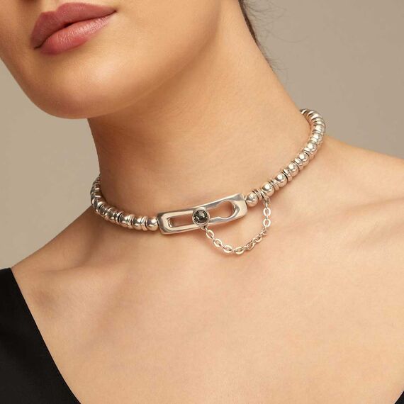 Серебряное ожерелье женское с кристаллом Сваровски UNOde50 On my Own, изображение 5