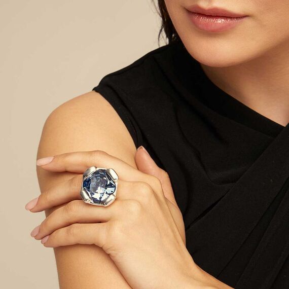 Серебряное кольцо женское с кристаллом Сваровски UNOde50 Charisma, Размер (мм): 17,3-17,7, изображение 3