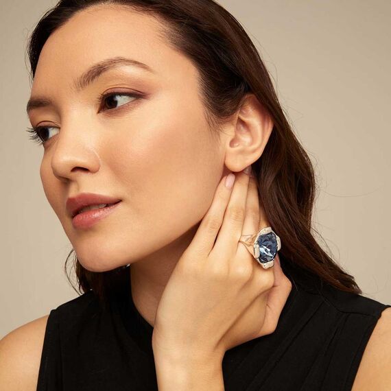 Серебряное кольцо женское с кристаллом Сваровски UNOde50 Charisma, Размер (мм): 17,3-17,7, изображение 4