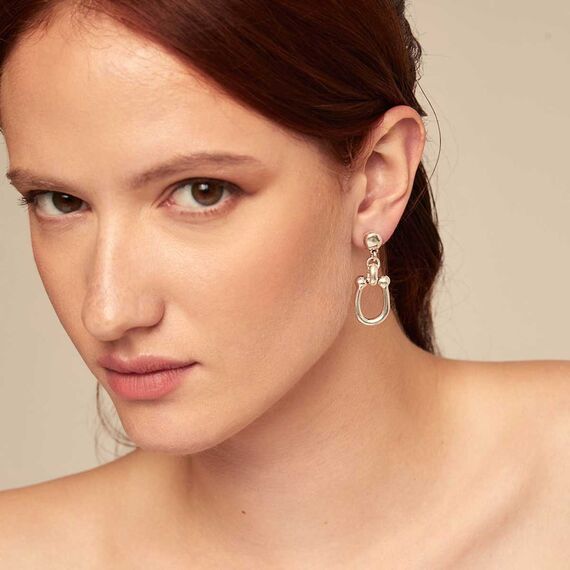 Серебряные серьги женские Подкова UNOde50 Serotonin, изображение 4