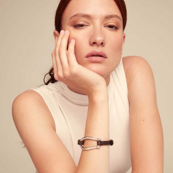 Кожаный браслет женский с серебром UNOde50 Bruh, Размер (мм): 155, изображение 4