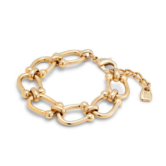 Золотой браслет женский с крупными звеньями UNOde50 Serotonin, изображение 2