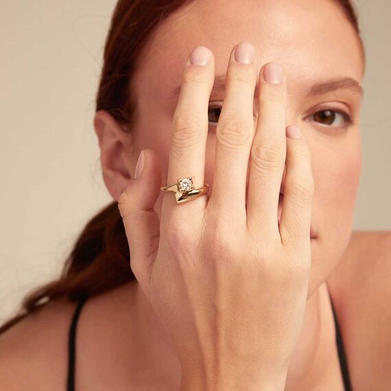 Золотое кольцо женское с цирконием UNOde50 Divine, Размер (мм): 18,3-18,7, изображение 6