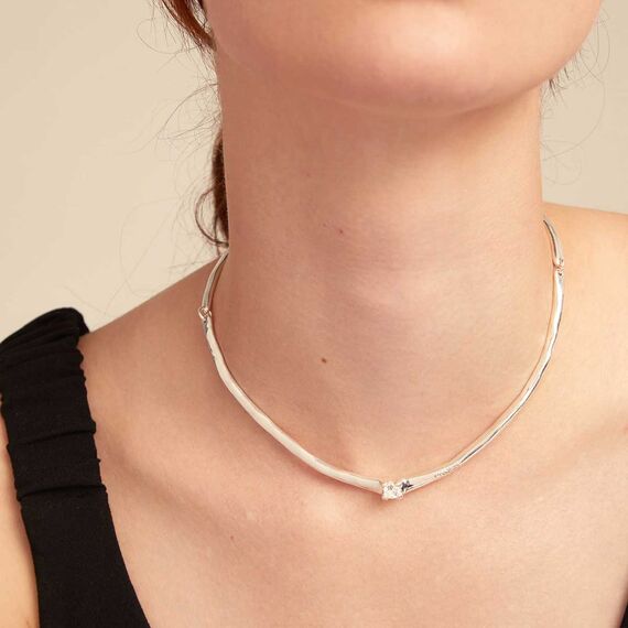 Серебряное колье женское с цирконием UNOde50 Cosmos, изображение 3