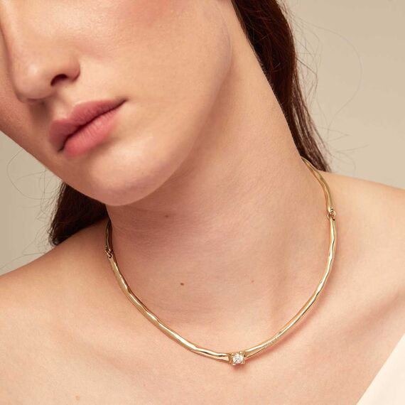 Золотое колье женское с цирконием UNOde50 Cosmos, изображение 4