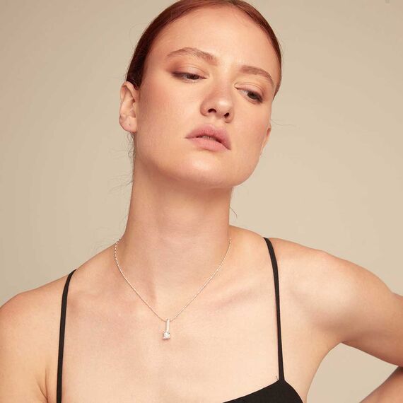 Серебряное колье женское с цирконием UNOde50 Divine, изображение 4