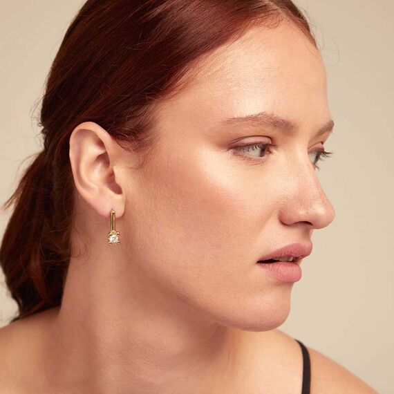 Золотые серьги женские с цирконием UNOde50 Divine, изображение 4