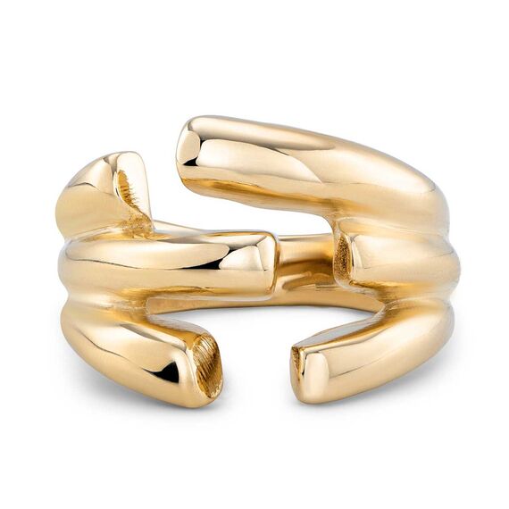 Золотое кольцо женское широкое UNOde50 Electrik, Размер (мм): 17,3-17,7, изображение 2