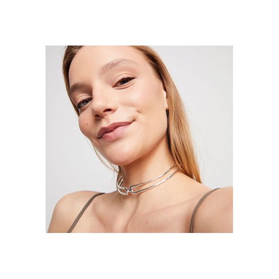 Серебряное ожерелье женское двойное с топазом UNOde50 Ser Indomable, изображение 5