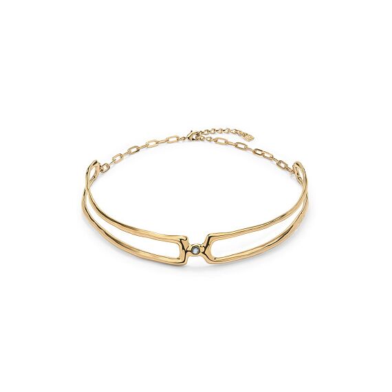 Золотое ожерелье женское двойное с топазом UNOde50 Ser Indomable