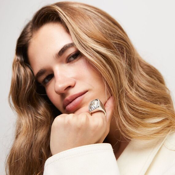Серебряное кольцо женское с кристаллом Сваровски UNOde50 Ser Sin Complejos, Размер (мм): 17,3-17,7, изображение 4