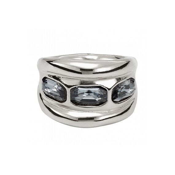 Серебряное кольцо с кристаллами Сваровски Голубая луна UNOde50 Bluemoon, Размер (мм): 15,3-15,7