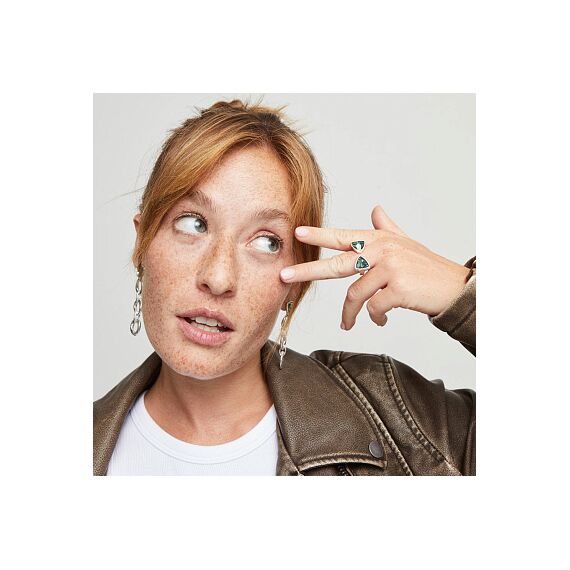 Серебряное кольцо с кристаллами Сваровски UNOde50 Ser Camaleonica, Размер (мм): 16,3-16,7, изображение 3