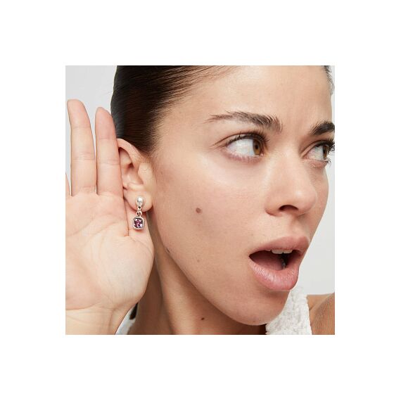 Серебряные серьги женские с кристаллом Сваровски UNOde50 Ser Expresiva, изображение 3