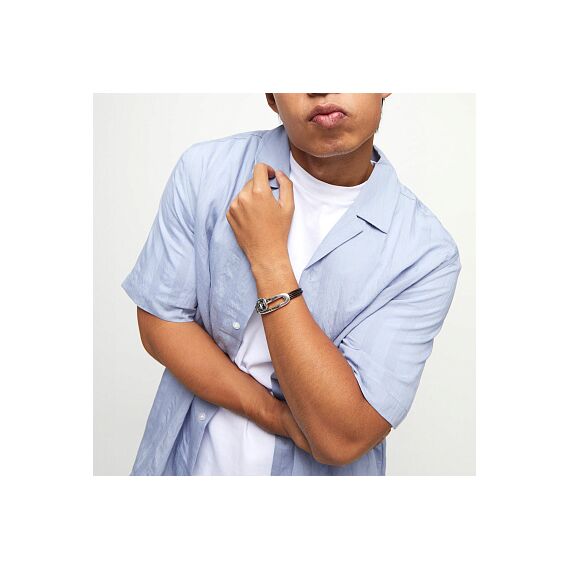 Серебряный браслет с натуральной кожей и кристаллом Сваровски UNOde50 Ser Expresiva, Размер (мм): 165, изображение 5