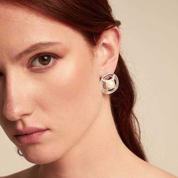 Серебряные серьги женские с жемчугом UNOde50 Crafted, изображение 3