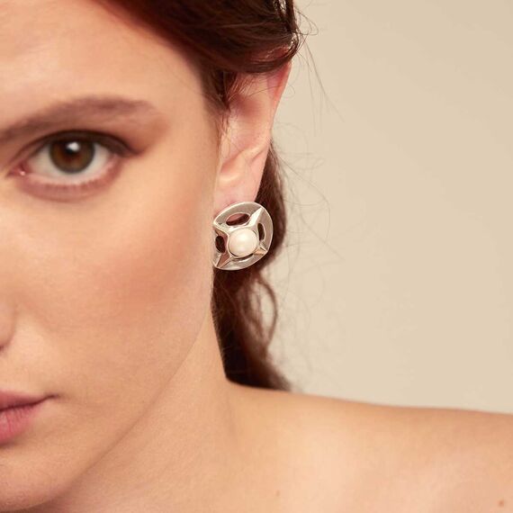 Серебряные серьги женские с жемчугом UNOde50 Crafted, изображение 4