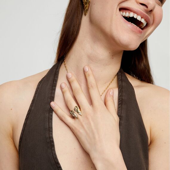 Золотое кольцо женское Крылья UNOde50 Ser Invencible, Размер (мм): 18,3-18,7, изображение 4