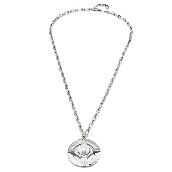 Серебряное колье женское с подвеской и жемчугом UNOde50 Crafted, изображение 2