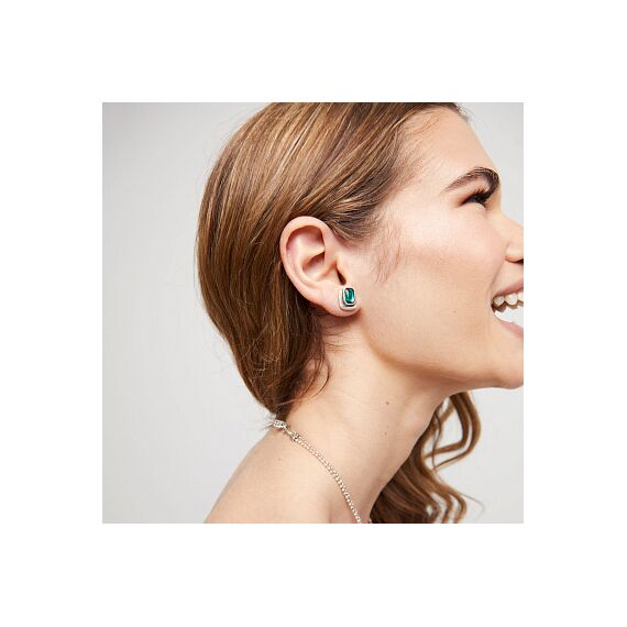 Серебряные серьги женские с кристаллами Сваровски UNOde50 Ser Magnetica, изображение 3