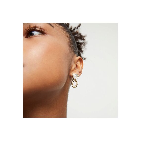 Золотые серьги с кристаллами Сваровски UNOde50 Ser Camaleonica, изображение 3